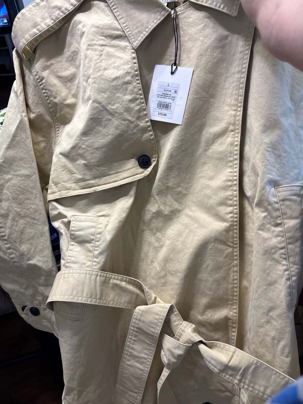 KBB by kahlana Women's Drop Waist The Belted Trench Jacket Khaki